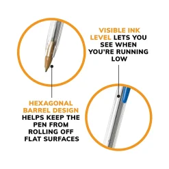 BIC Cristal Xtra Smooth Ballpoint Pen, Medium Point, Blue Ink, 500/Pack (MS500E-BLU)