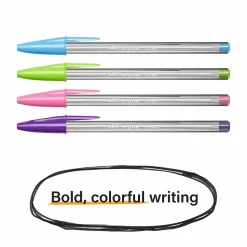 BIC Cristal Xtra-Bold Ballpoint Pens, Bold Point, 1.6mm, Assorted Ink, Bulk/Pack (MSBAPP241-AST)