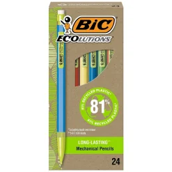 BIC Ecolutions Mechanical Pencils, 0.7mm, #2 Medium Lead, 24/Pack (MPE24-BLK)