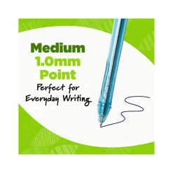 BIC ECOlutions Retractable Gel Pen, Medium Point, 1.0 mm, Blue Ink, 12/Pack (RGLE11-BLU)