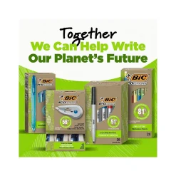 BIC ECOlutions Retractable Gel Pens, Medium Point, 1.0 mm, Assorted Inks, 12/Pack (RGLE11-AST)