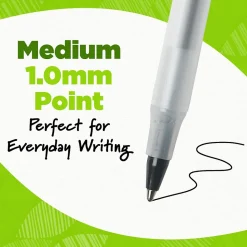 BIC Ecolutions Round Stic Ballpoint Pens, Medium Point, Black Ink, 50/Pack (GSME509-BLK)