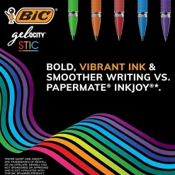 BIC Gel-ocity Stic Gel Pens, Medium Point, 0.7 mm, Assorted Colors, 14/Pack (RGSMP14-AST)