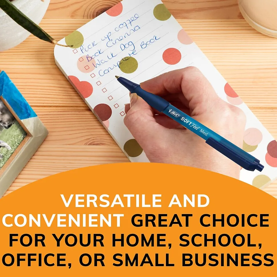 BIC Soft Feel Retractable Ballpoint Pen, Medium Point, 1.0mm, Assorted Ink, 36 Pack (SCSM361-AST)