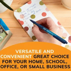 BIC Soft Feel Retractable Ballpoint Pens, Medium Point, Blue Ink, Dozen (SCSM11BLU)