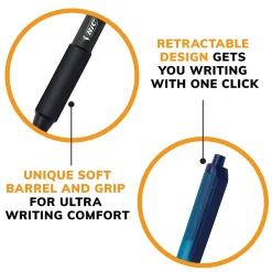 BIC Soft Feel Retractable Ballpoint Pens, Fine Point, 0.8mm, Black Ink, Dozen (12346/SCSF11BK)