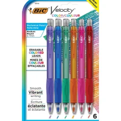 BIC Velocity Colored Lead Mechanical Pencils, #2 Hard Lead, 6/Pack (MV7CP61-AST)