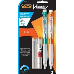 BIC Velocity Max Mechanical Pencil, 0.9mm, #2 Hard Lead, 2/Pack (MPMX9P21BLK)