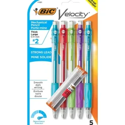 BIC Velocity Mechanical Pencil, 0.9mm, #2 Hard Lead, 5/Pack (MVP51-BLK)