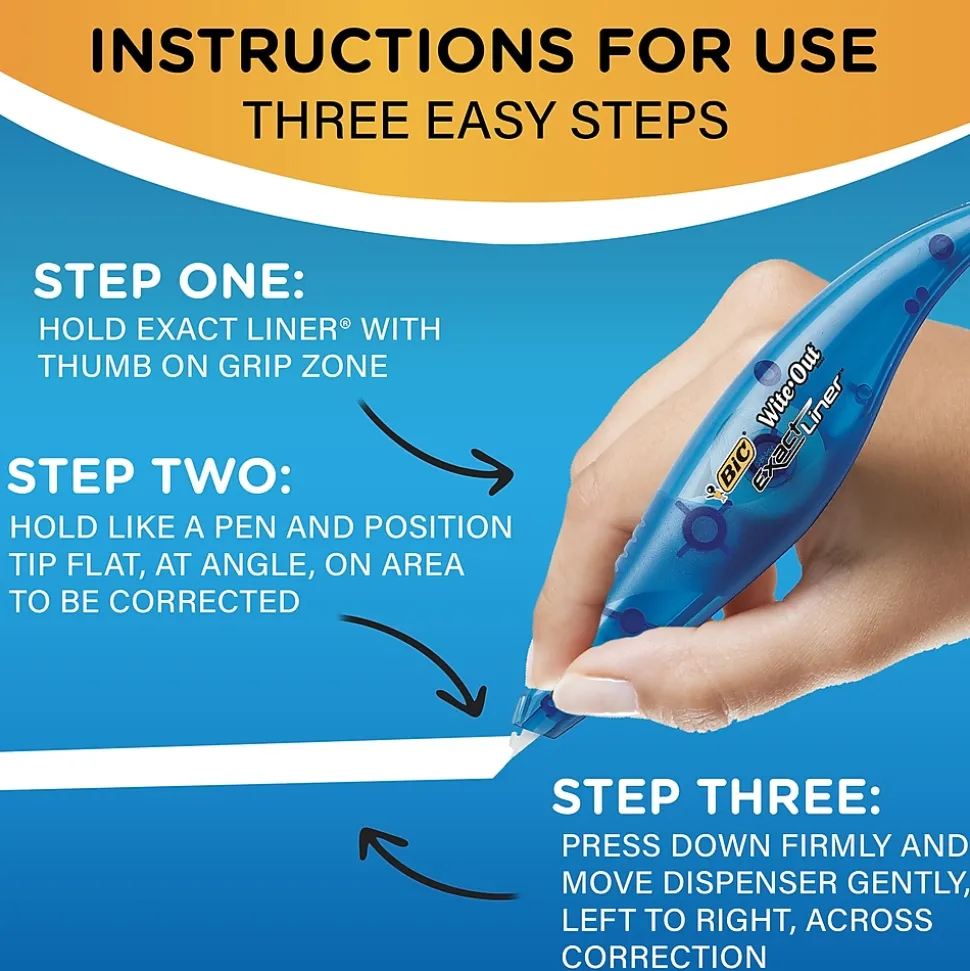 BIC Wite-Out EZ Correct Correction Tape, White, 18/Pack (WOTAP18-WHI)