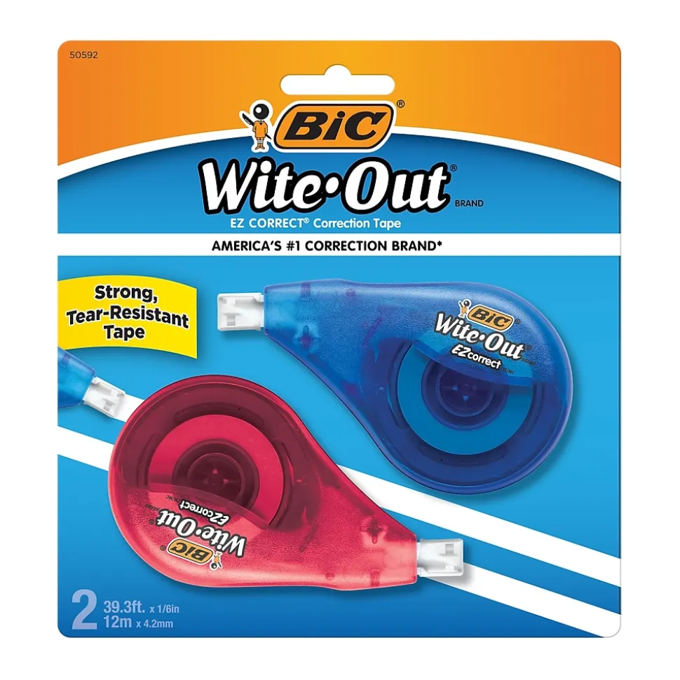 BIC Wite-Out EZ Correct Correction Tape, White, 36/Carton (50592)