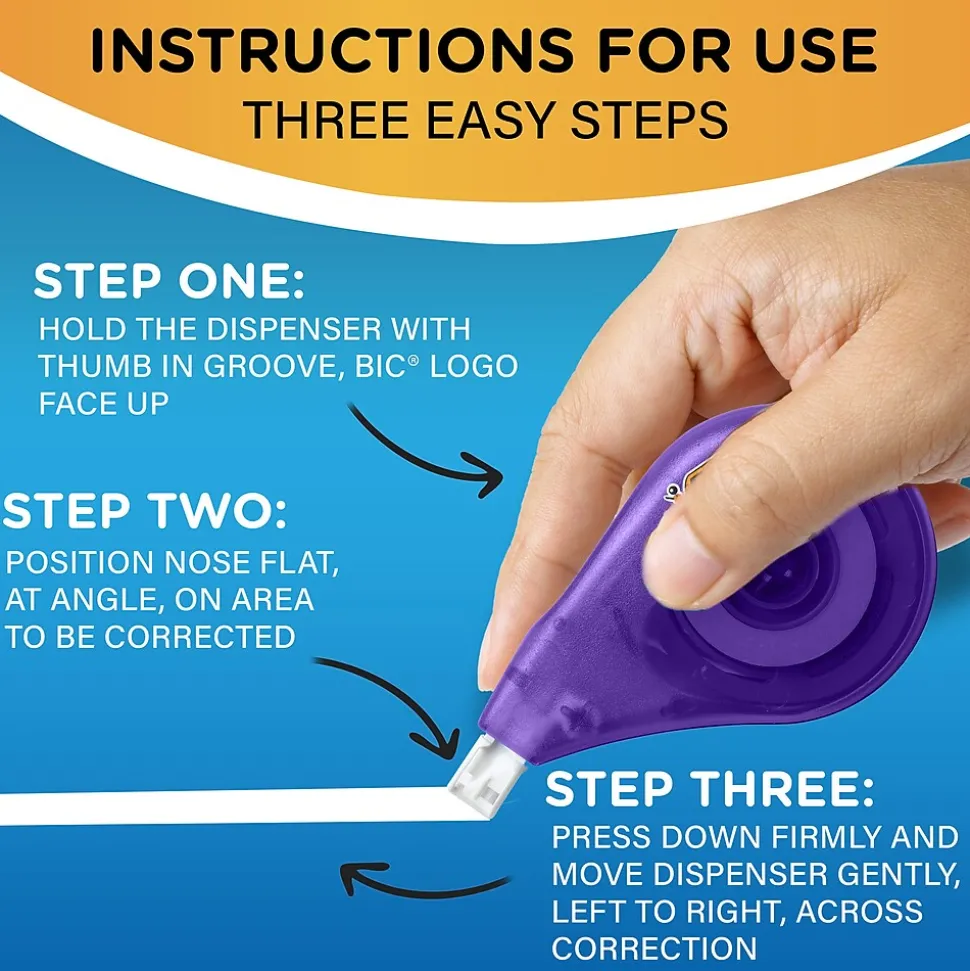 BIC Wite-Out EZ Correct Correction Tape, White, 36/Carton (50592)