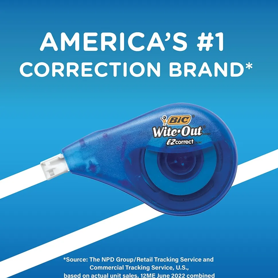BIC Wite-Out EZ Correct Correction Tape, White (50523/WOTAPP1)