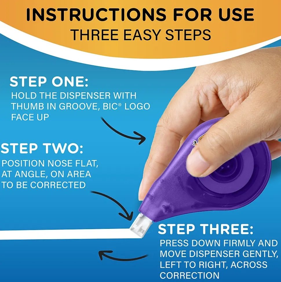 BIC Wite-Out EZ Correct Correction Tape, White (50523/WOTAPP1)