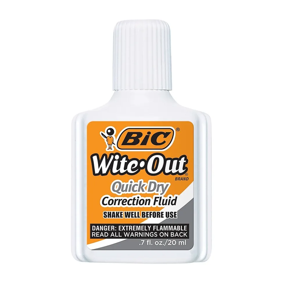 BIC Wite-Out Quick Dry Correction Fluid, 20 ml., White, 2/Pack (WOFQDP24-A-WHI)
