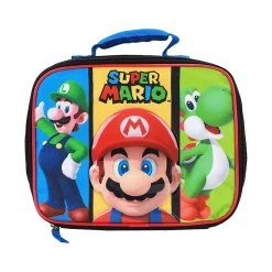 Bioworld Kids' Mario, Luigi, and Yoshi Insulated Lunch Bag, Multicolor (LXB68ADSMBSB00)