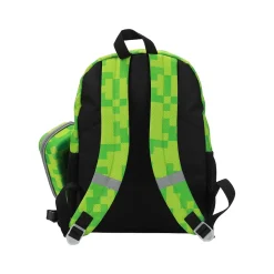 Bioworld Kids' 6-Piece Minecraft Backpack Set, Medium, Green/Black (B1Y68B6MNCSB00)