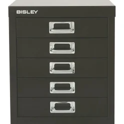 Bisley® 5-Drawer Steel Desktop Multidrawer Storage Cabinet, Black (MD5-BK)