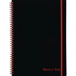 Black N' Red Professional 1-Subject Professional Notebook, 8.25" x 11.75", Wide Ruled, 70 Sheets, Black (JDK-E67008)