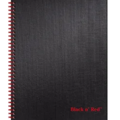 Black N' Red 1-Subject Professional Notebooks, 8.5" x 11", Wide Ruled, 70 Sheets, Black (K67030)