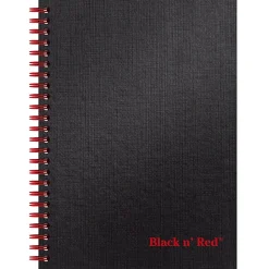 Black N' Red 1-Subject Professional Notebooks, 5.88" x 8.25", Wide Ruled, 70 Sheets, Black (L67000)