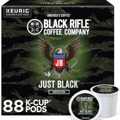 Black Rifle Coffee Company Just Black Coffee Keurig® K-Cup® Pods, Medium Roast, 88/Carton (5000384043CT)
