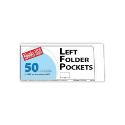 Blanks/USA® 8 7/8" x 4" 80 lbs. Gloss Cover Left Folder With One Pocket, White, 50/Pack
