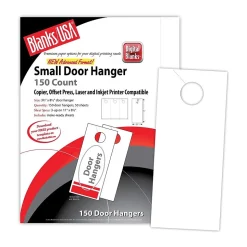 Blanks/USA® 3.67" x 8 1/2" 90 lbs. Digital Index Cover Door Hanger, White, 50/Pack