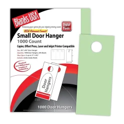 Blanks/USA® 3.67" x 8 1/2" 67 lbs. Digital Bristol Cover Door Hanger, Green, 334/Pack