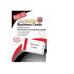 Blanks/USA Business Cards, 3.5" x 2", Bristol White, 1000/Pack (BCT10B6)