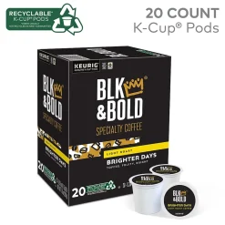 BLK & Bold Brighter Days Coffee Keurig K-Cup Pod, Light Roast, 20/Box (5000372406)