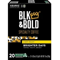 BLK & Bold Brighter Days Coffee Keurig K-Cup Pod, Light Roast, 20/Box (5000372406)