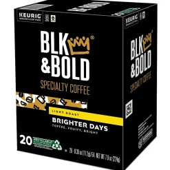 BLK & Bold Brighter Days Coffee Keurig K-Cup Pod, Light Roast, 80/Carton (5000372406CT)