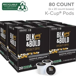 BLK & Bold Smoove Operator Coffee Keurig® K-Cup® Pods, Dark Roast, 80/Carton (OKB90056CT)