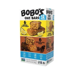 Bobo's Gluten-Free Oat Bars, Lemon Poppy Seed/Chocolate Chip, 2.5 oz., 12 Bars/Box (530-D)
