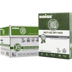 Boise X-9 8.5" x 11" Multipurpose Paper, 20 lbs., 92 Brightness, 500 Sheets/Ream, 5 Reams/Carton (CASOX9001JR)