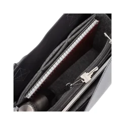 Bond Street Black Vegan Leather Tote Bag, Medium (LBG5054BS-BLACK)