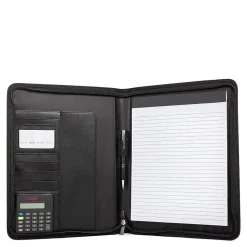 Bond Street Faux Leather Padfolio with Zipper Closure, Black (WRC5043BS-Black)