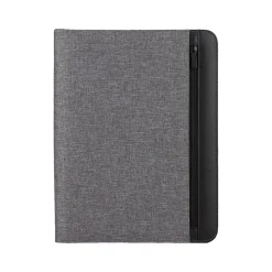 Bond Street Faux Leather Padfolio with Zipper Closure, Gray (WRC1503BS-GREY)