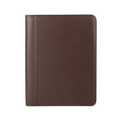 Bond Street Faux Leather Padfolio with Zipper Closure, Brown (WRC5043BS-BROWN)