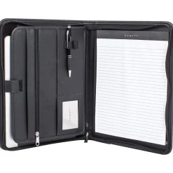 Bond Street Faux Leather Padfolio with Zipper Closure, Black (WRC1512BS-BLACK)