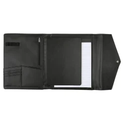 Bond Street Faux Leather Portfolio Case with Snap Closure, Black (WRC5195BS-BLACK)