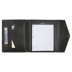 Bond Street Faux Leather Portfolio Case with Snap Closure, Black (WRC5195BS-BLACK)