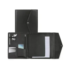 Bond Street Faux Leather Portfolio Case with Snap Closure, Black (WRC5195BS-BLACK)