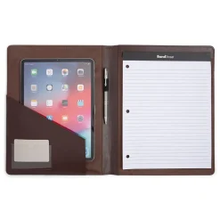 Bond Street Faux Leather Portfolio Case with Zipper Closure, Brown (WRC1511BS-BROWN)