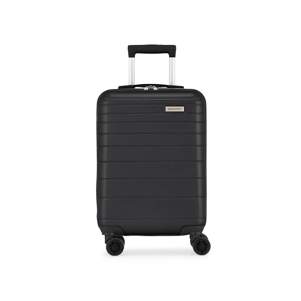 Bond Street Panoramic 21.5" Hardside Carry-On Suitcase, Double Spinner Wheels, Black (HLG7220BS-BLACK)