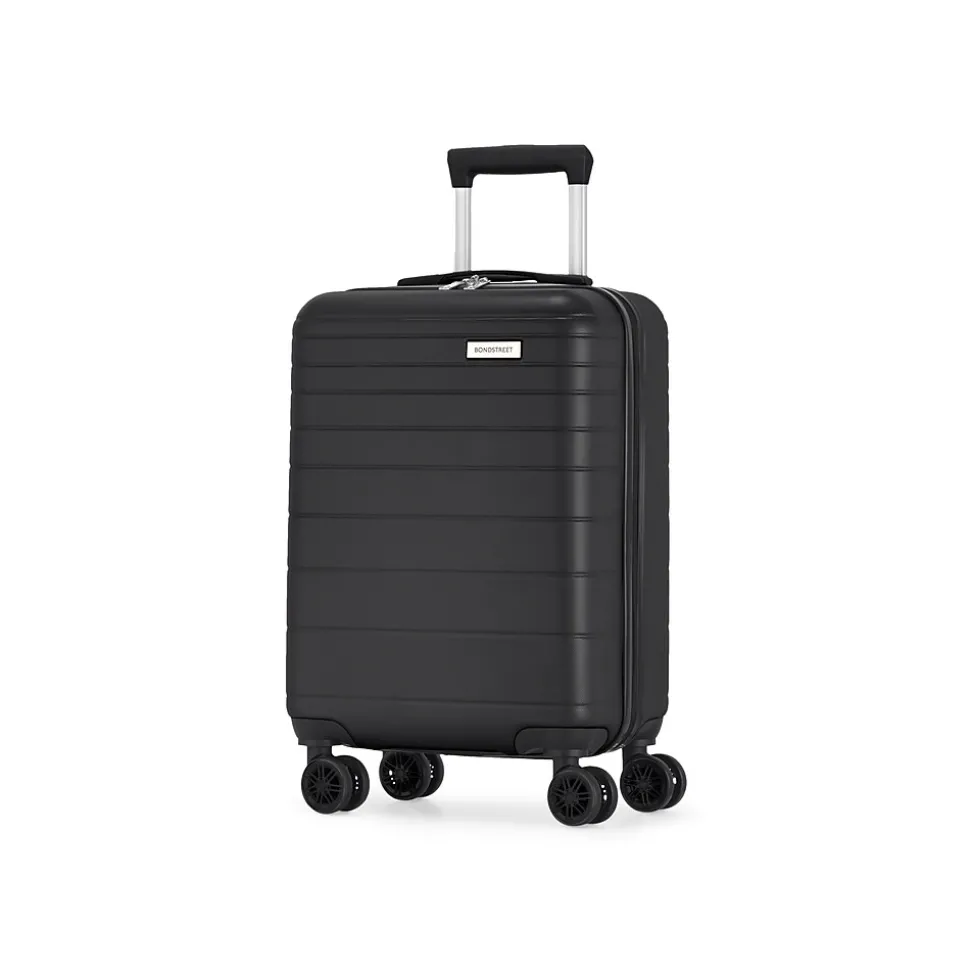 Bond Street Panoramic 21.5" Hardside Carry-On Suitcase, Double Spinner Wheels, Black (HLG7220BS-BLACK)