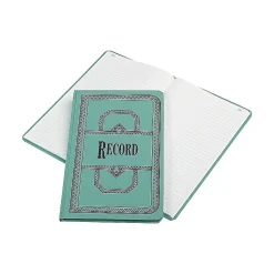 Boorum & Pease 66 Series Record Book, 7.63"W x 12.13"H x 0.75"D, Blue, 75 Sheets/Book (66-150-R)