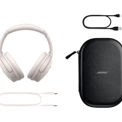 Bose QuietComfort Wireless Active Noise Cancelling Over-the-Ear Headphones, White Smoke (884367-0200)