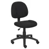 Boss Armless Ergonomic Fabric Swivel Task Chair, Black (B315-BK)
